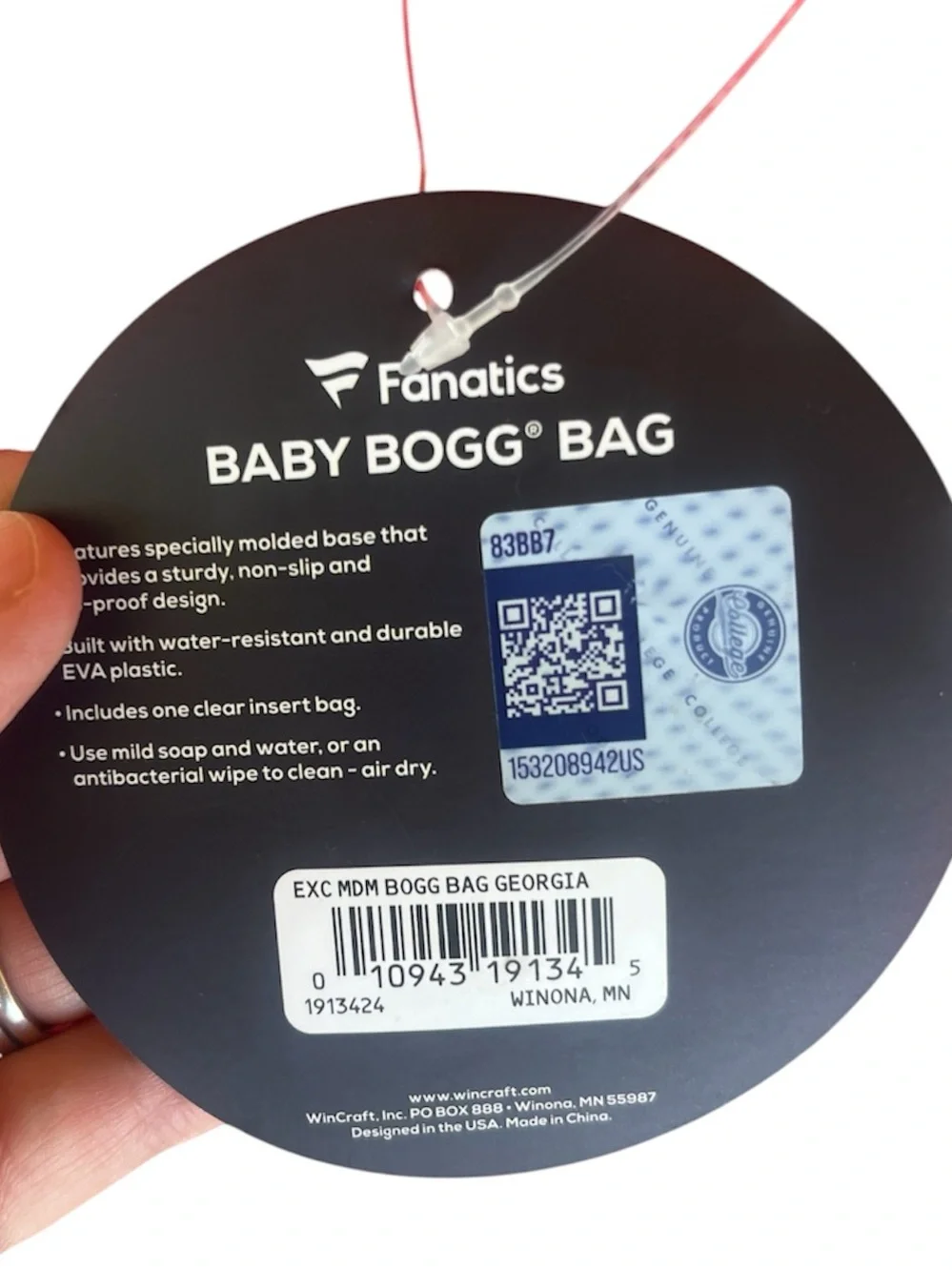 NWT Georgia Bulldogs Baby Bogg Bag Fanatics NCAA Red Beach Tote w/ Insert Pouch